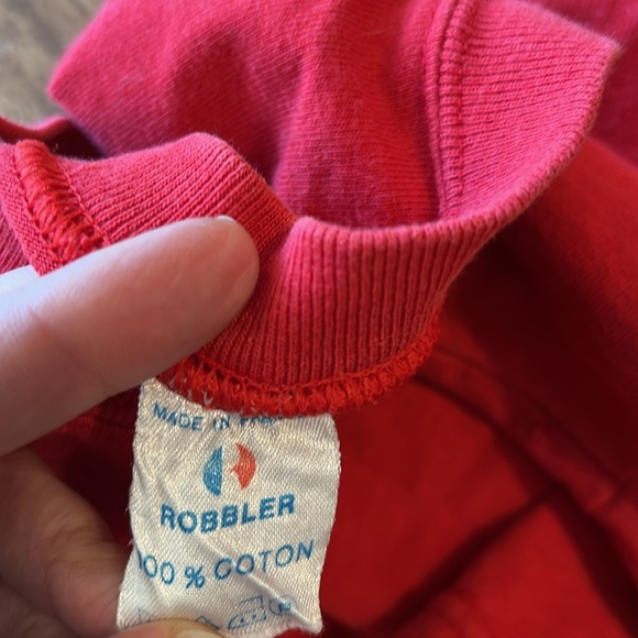 Vintage 90s Paris Eiffel Tower Red France Embroidered 100% Cotton T Shirt Large - Picture 7 of 7